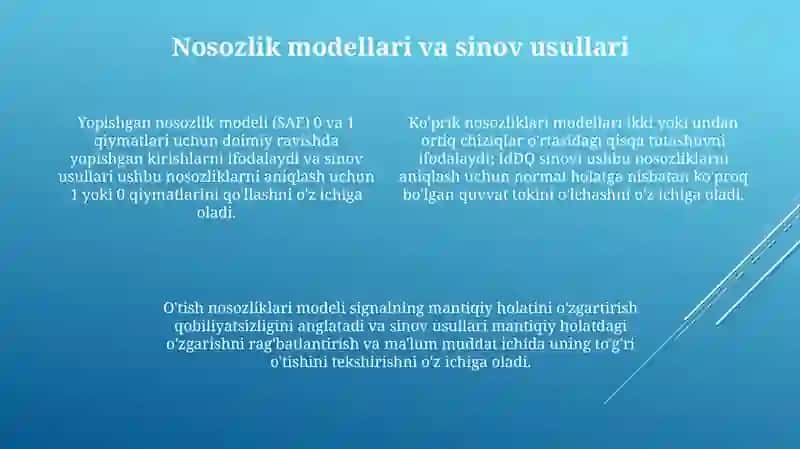 Elektron qurilmalarni sinov nazariyasi asoslari 4