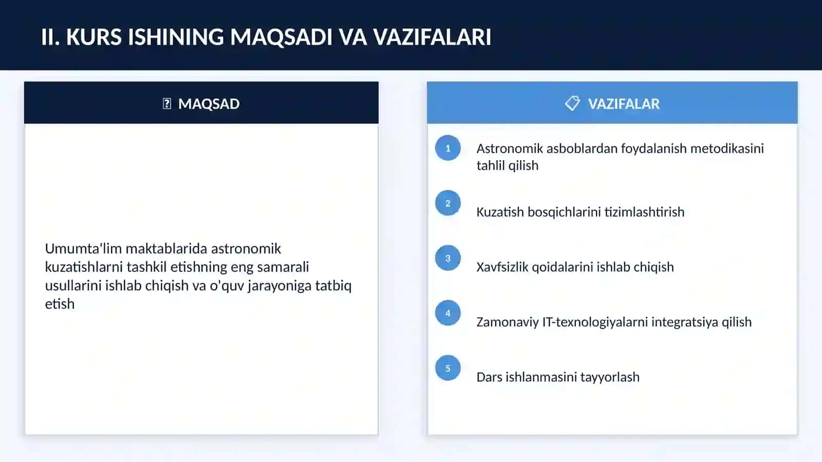 ASTRONOMIK KUZATISHLARNI TASHKIL ETISH VA O'QUV JARAYONIGA TATBIQ ETISH 4
