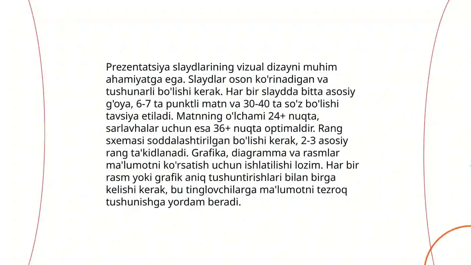 Elektron taqdimotlarni tayyorlash va rasmiylashtirish tartibi 4