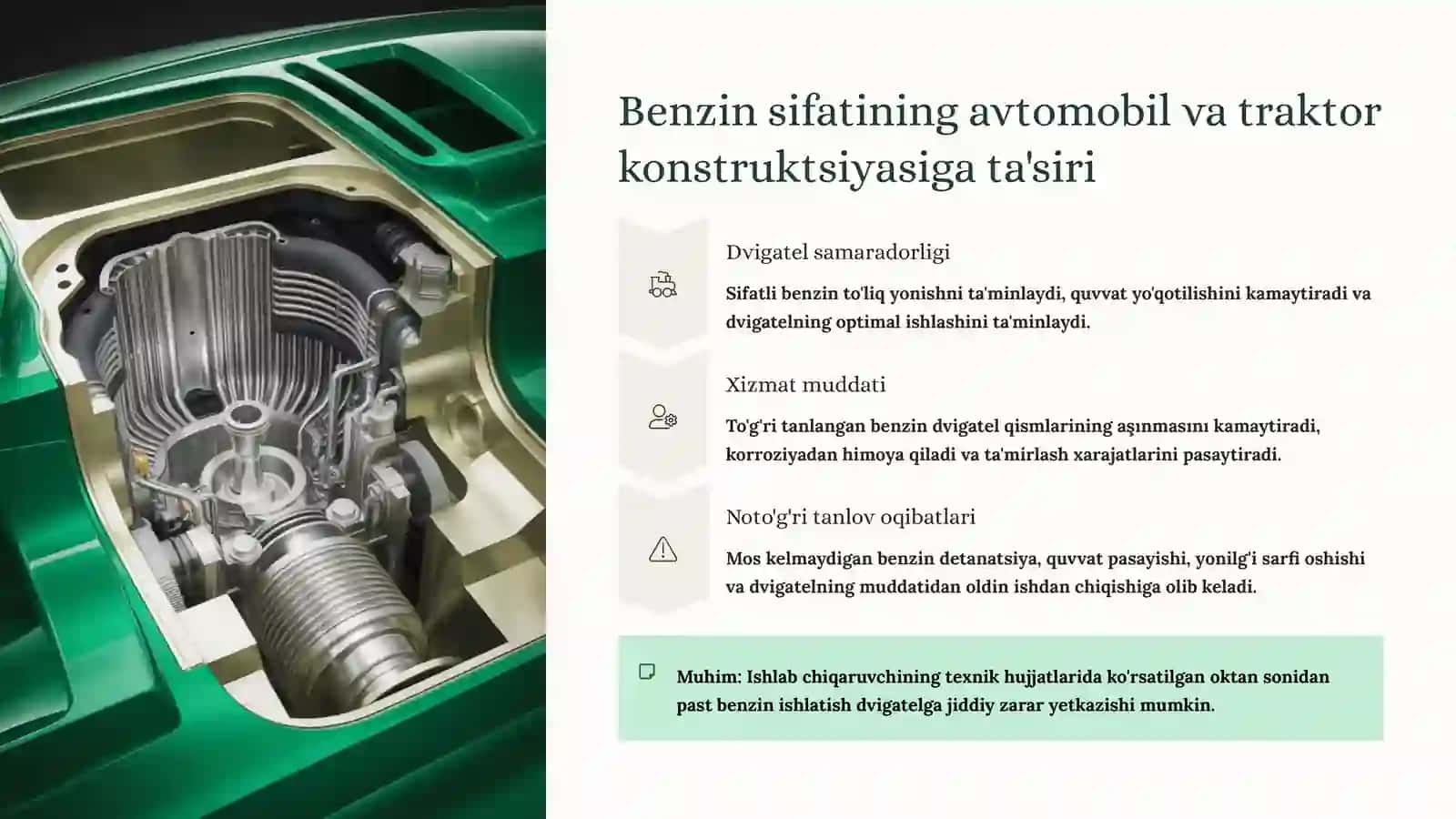 Mahalliy va Xorijiy Benzinlar Markalari va Ularning O'zaro Mos Keluvchanligi 4
