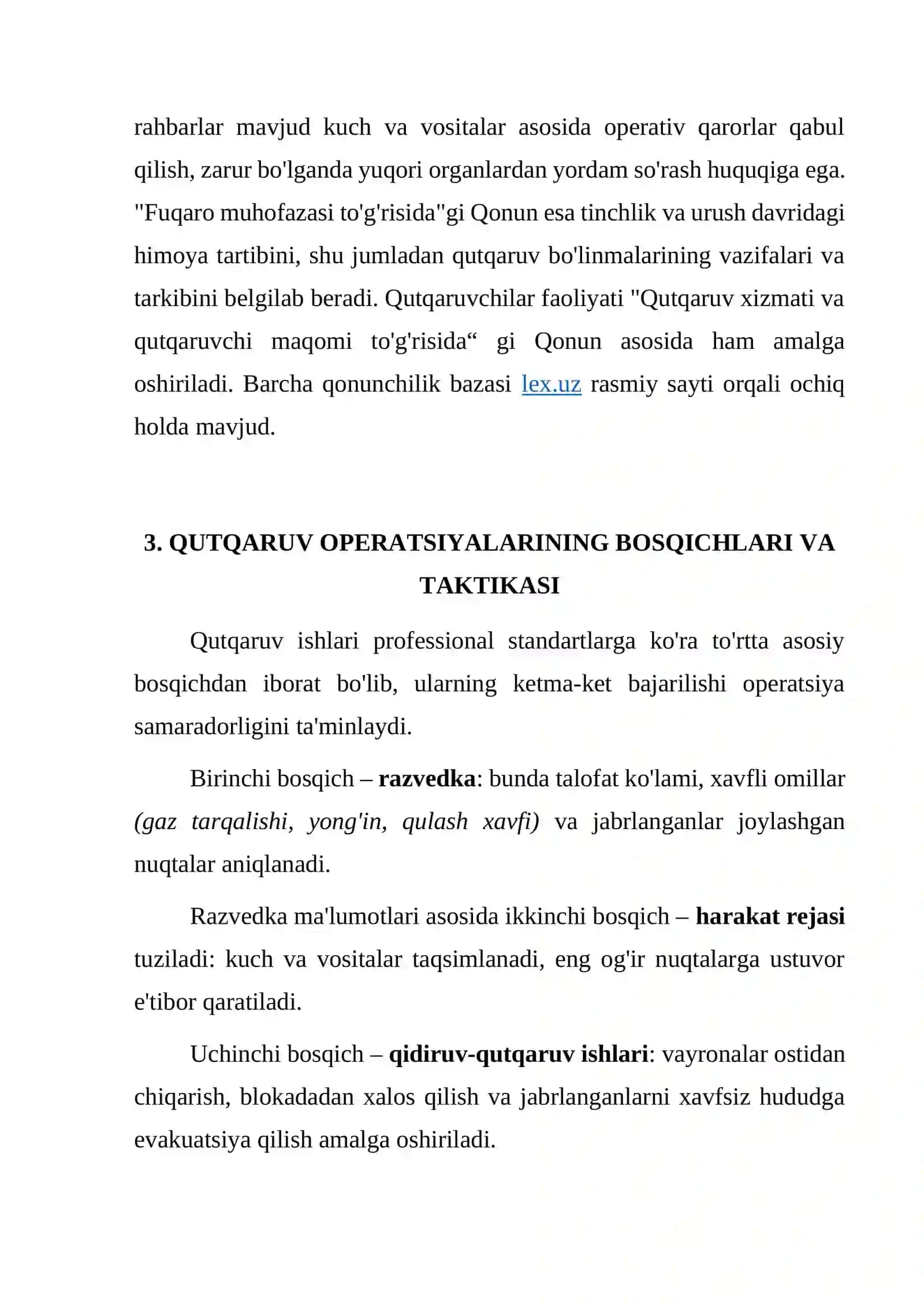 Qutqaruv ishlarini tashkil qilish va birinchi tibbiy yordam ko'rsatish 4