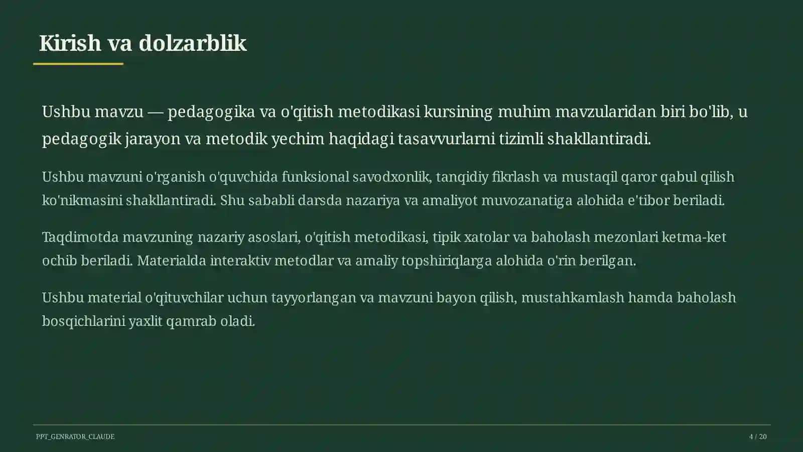 O'qituvchilarning Milliy sertifikatiga tayyorgarlik 4