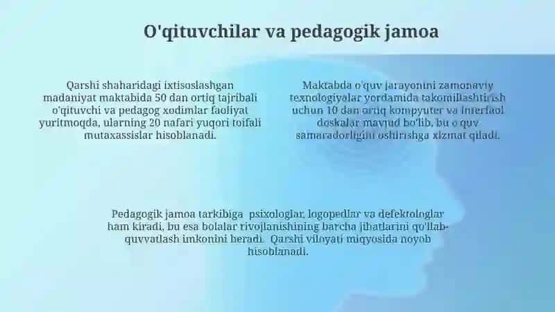 Qarshi ixtisoslashtirilgan madaniyat maktabi 4