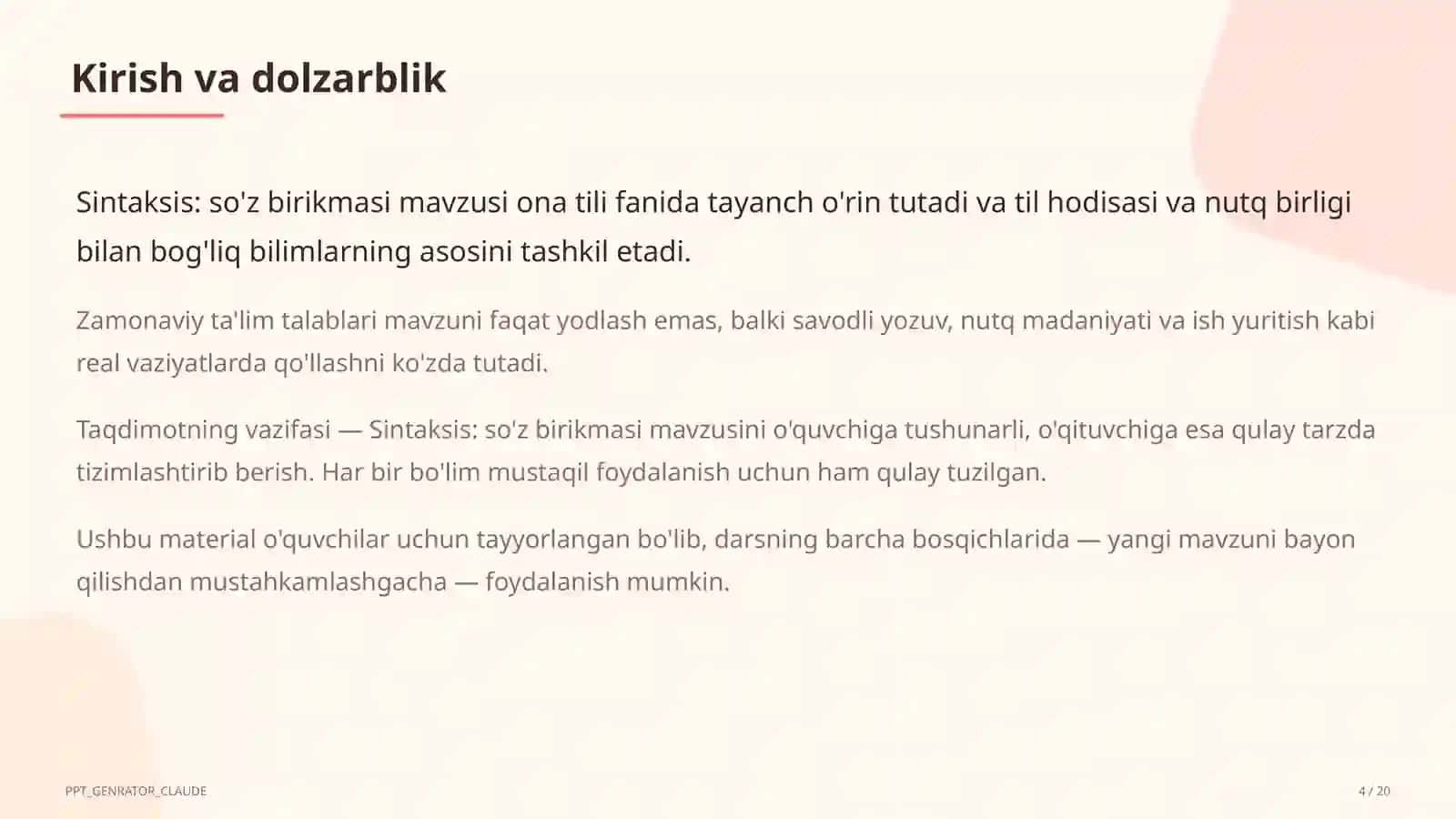 Sintaksis: so'z birikmasi (8-sinf) 4