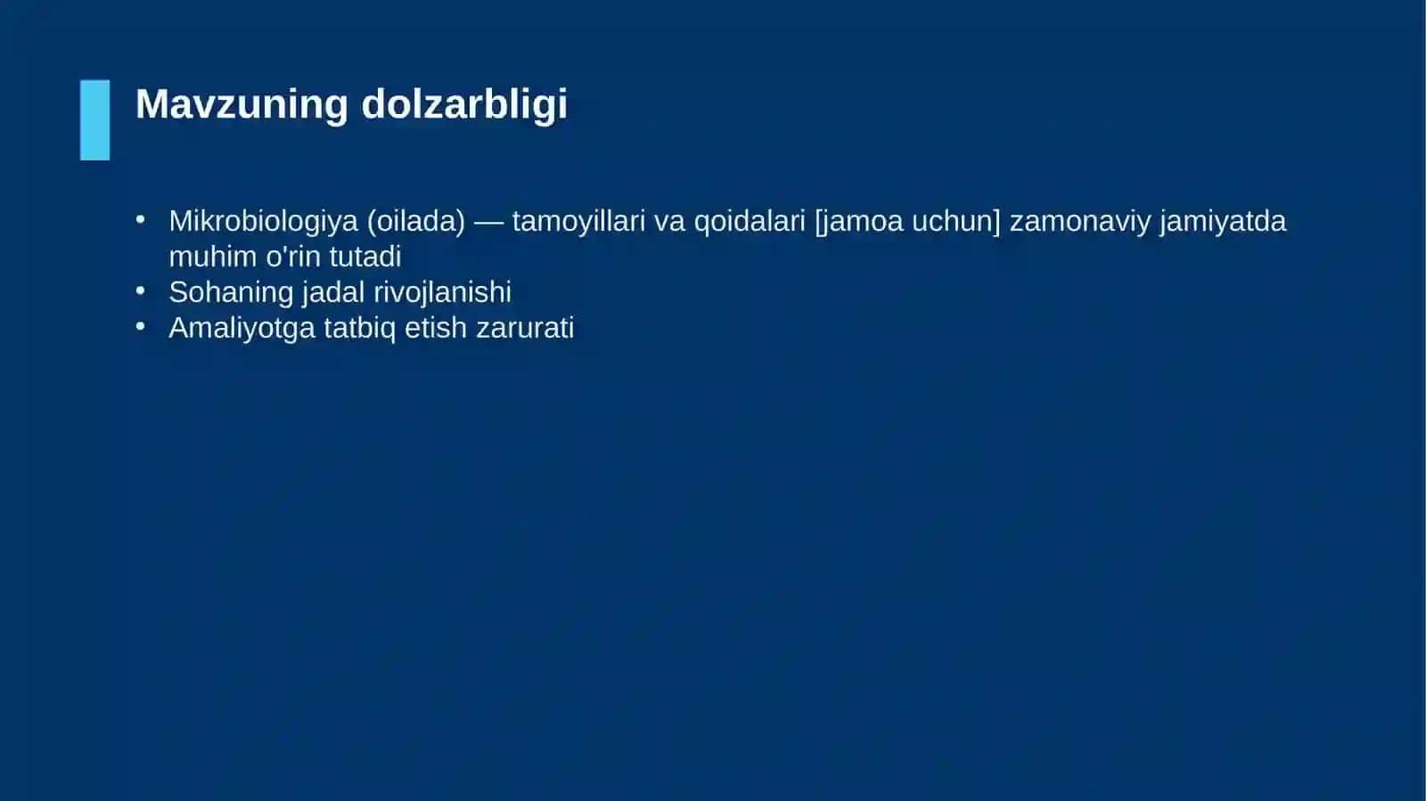 Mikrobiologiya (oilada) — tamoyillari va qoidalari [jamoa uchun] 4