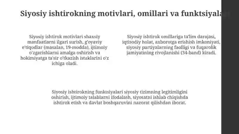 Siyosiy ishtirok tushunchasi va mazmuni 4