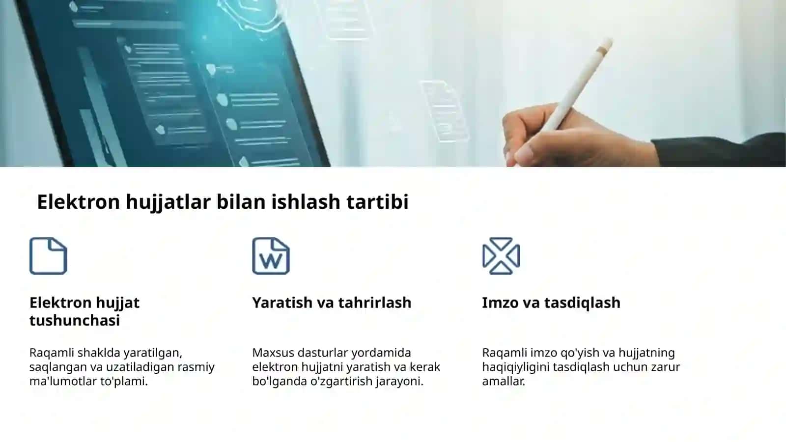 Elektron hujjatlar va raqamli imzo 4