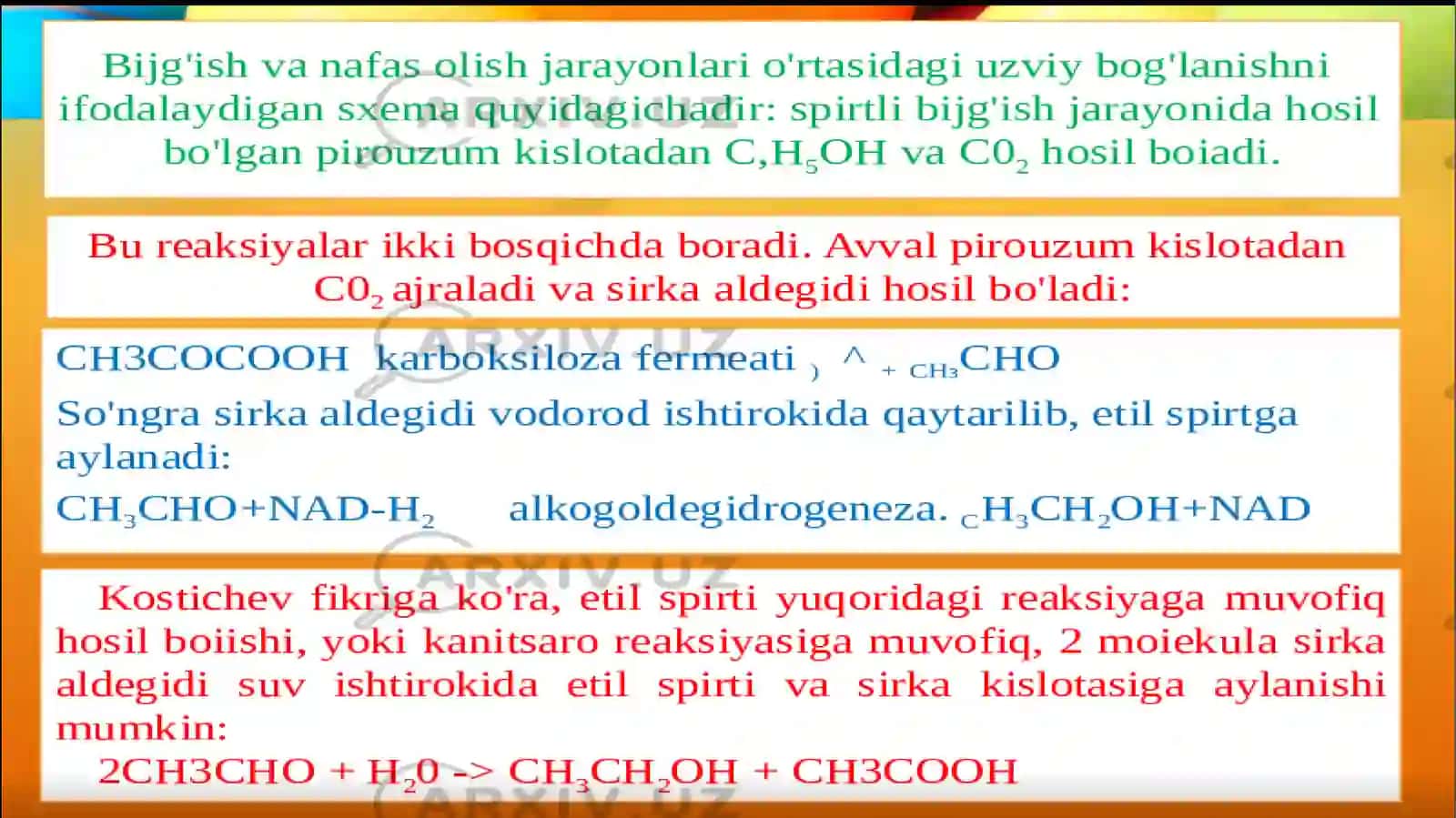 Bijg‘ish va uning xillari. Sut-kislotali spirtli bijg‘ish 4