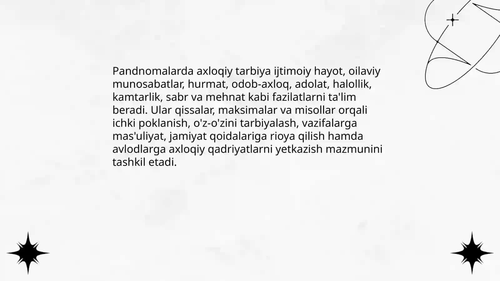Qadimgi pandnomalarning pedagogik tamoyillari 4
