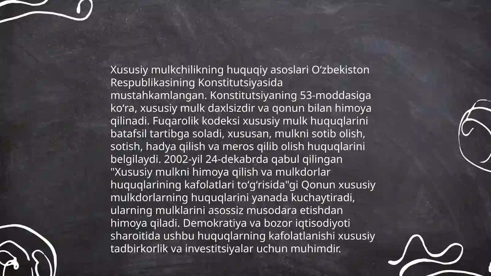 Iqtisodiy islohotlar xususiy mulkchilikning shakllanishi.Õzbekistonda bozor munosabatlarining rivojlanishi 4