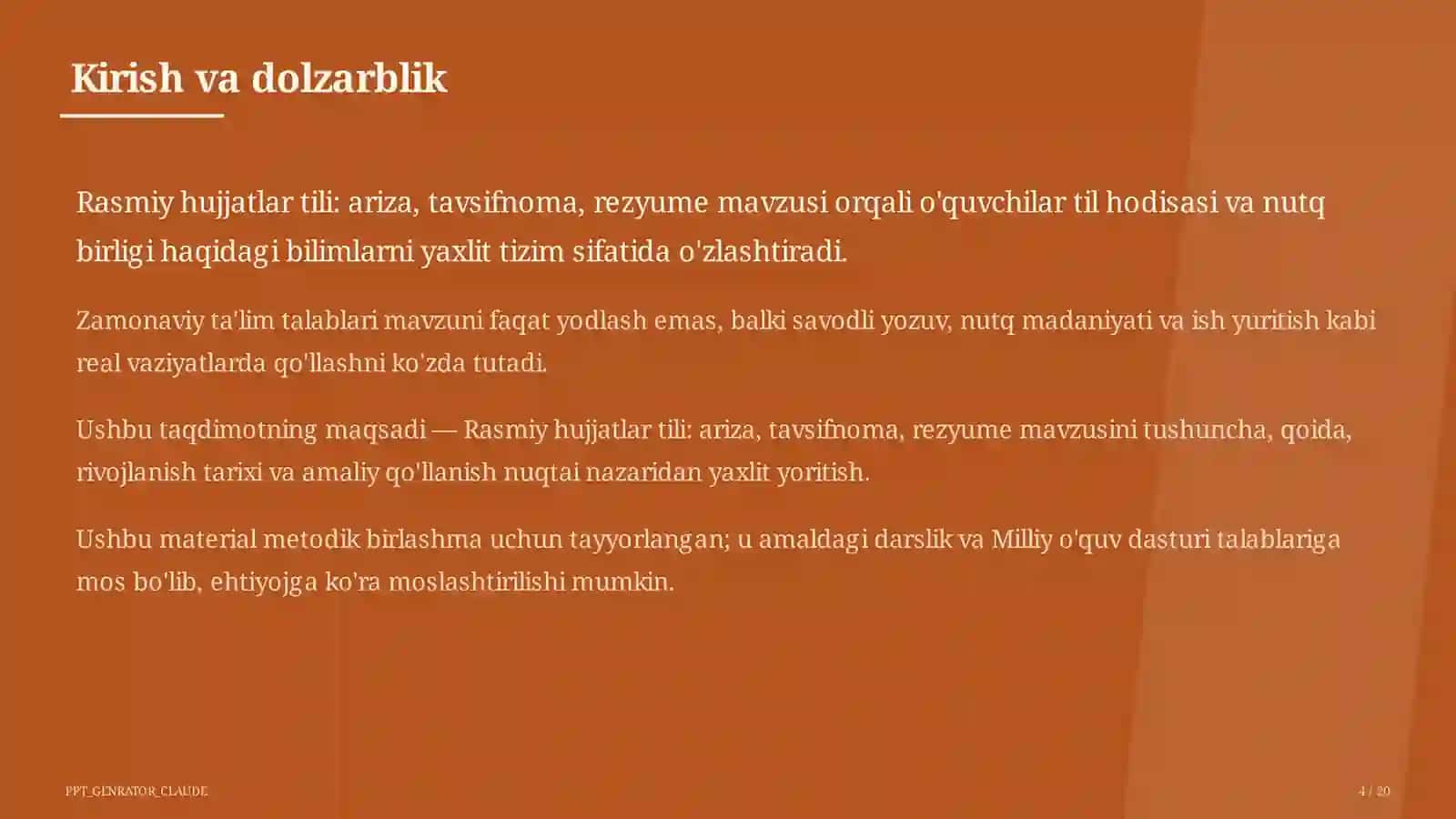 Ona tili (5–11) — metodik birlashma uchun 4