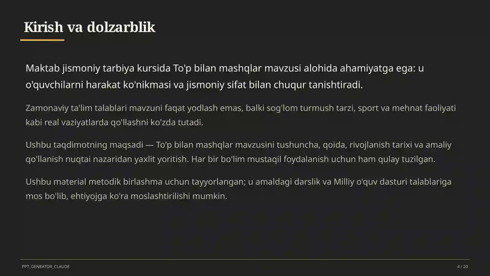 To'p bilan mashqlar (2-sinf) 4