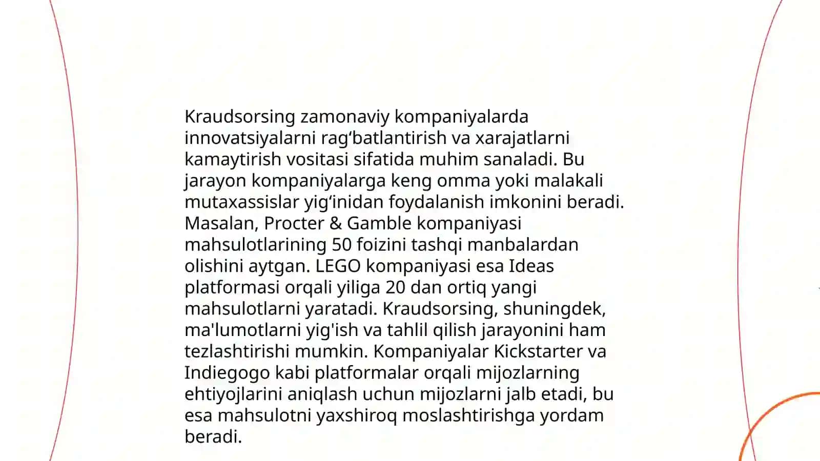 Zamonaviy kompaniyalar biznes modelida kraudsorsing va kraudfanding texnologiyalari xususiyati 4