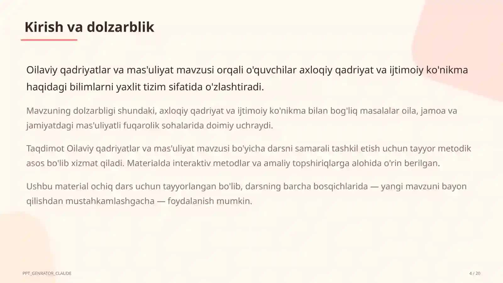 Oilaviy qadriyatlar va mas'uliyat (10-sinf) 4