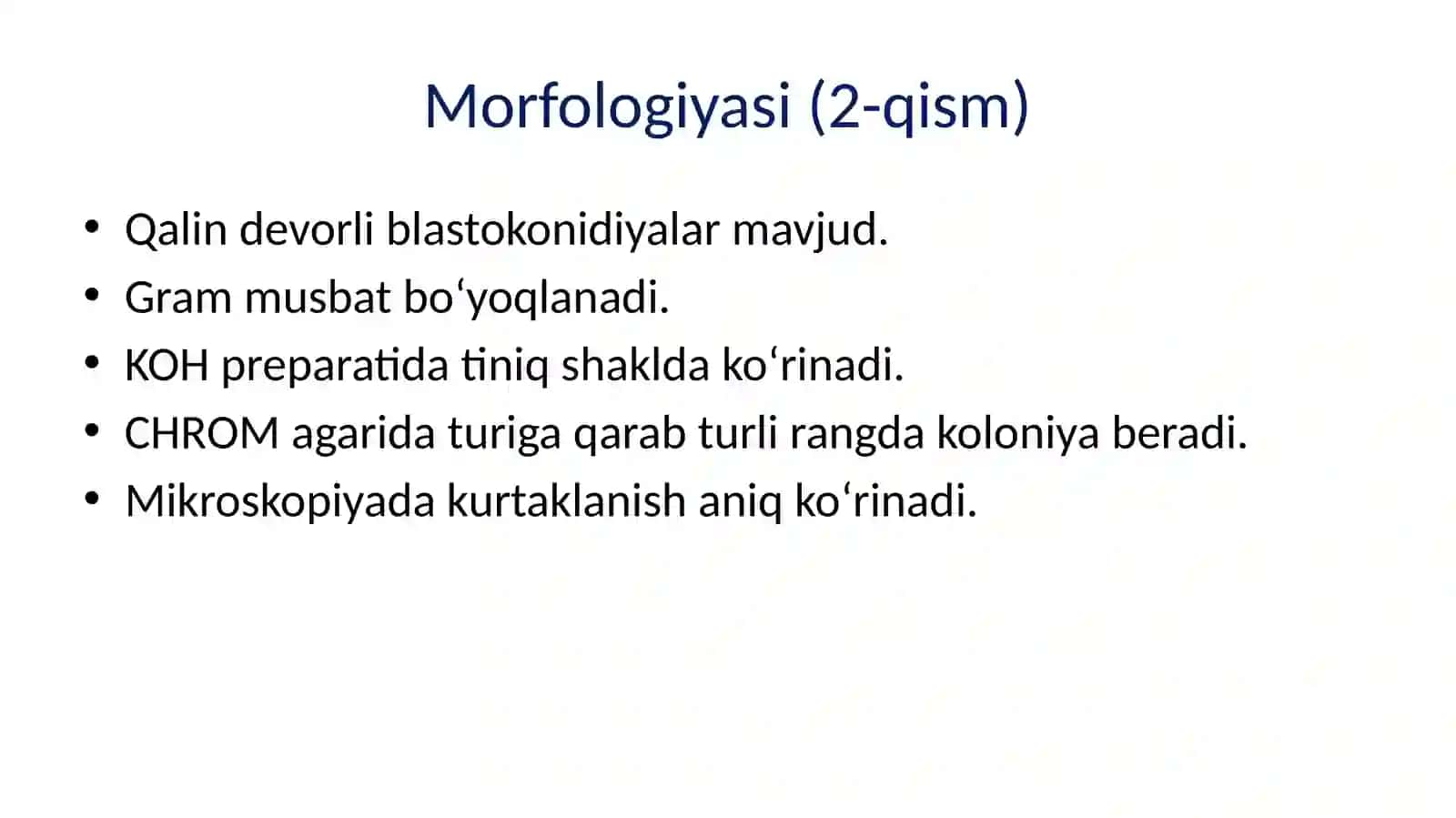 Kandidalar: Morfologiya, Strukturasi, Tarqalishi, Kasalliklari va Diagnostikasi 4