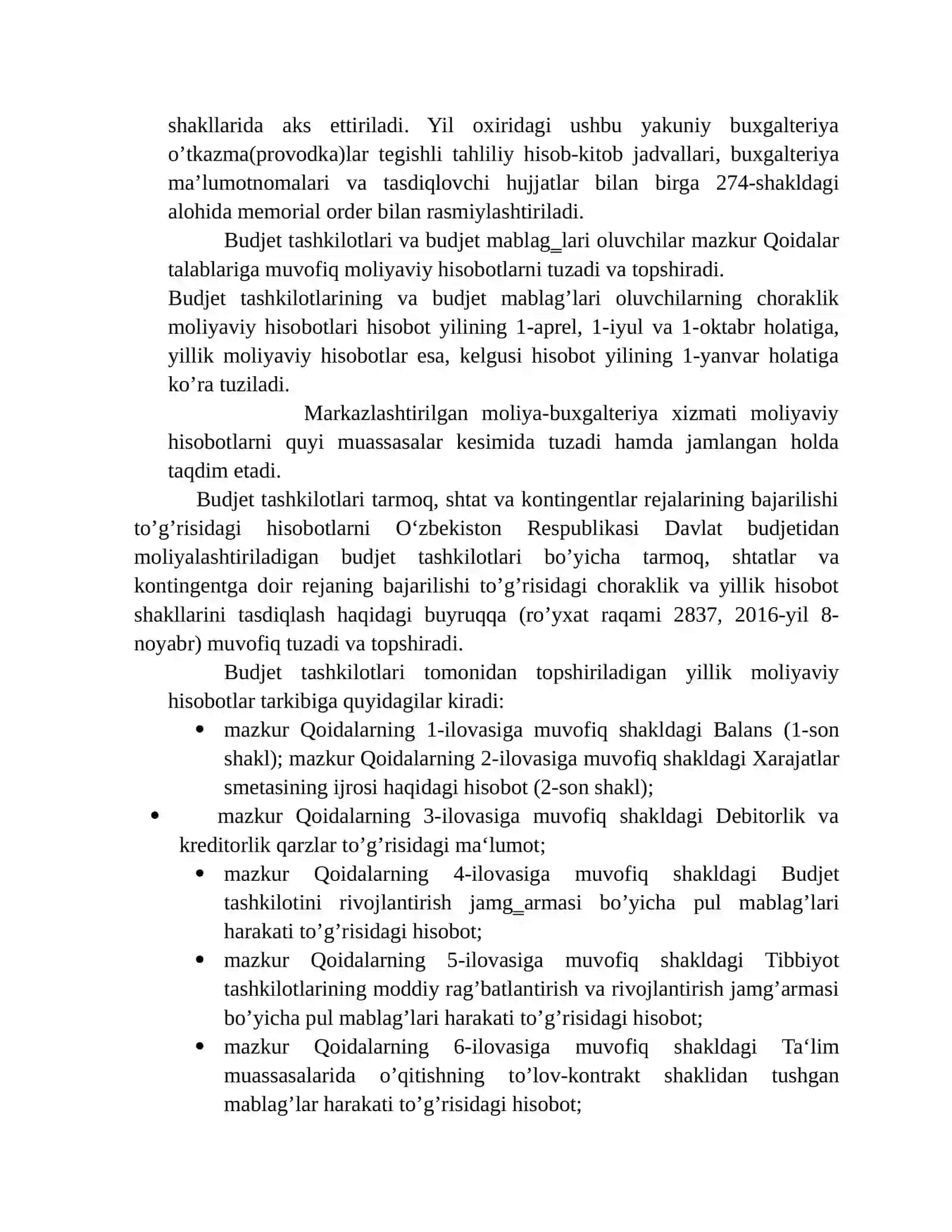 Davlat sektorida buxgalteriya hisobi fanidan MUSTAQIL ISH 4