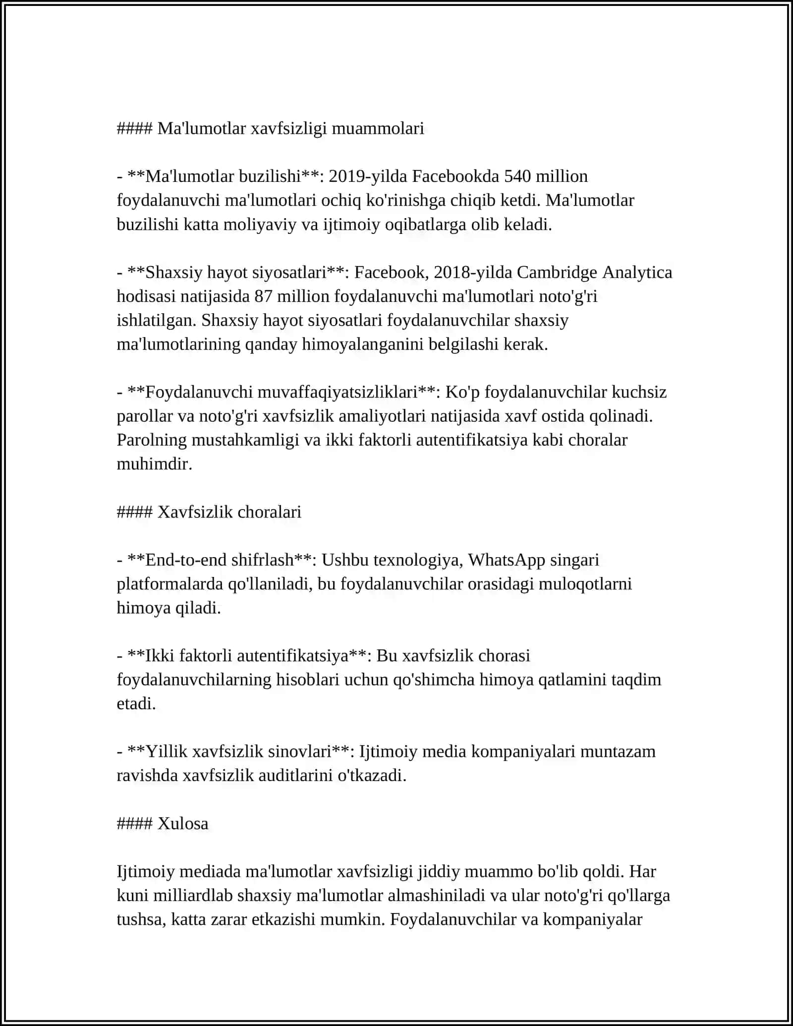 Ijtimoiy Mediada Tahdid va Xavf -Xatarlar 4