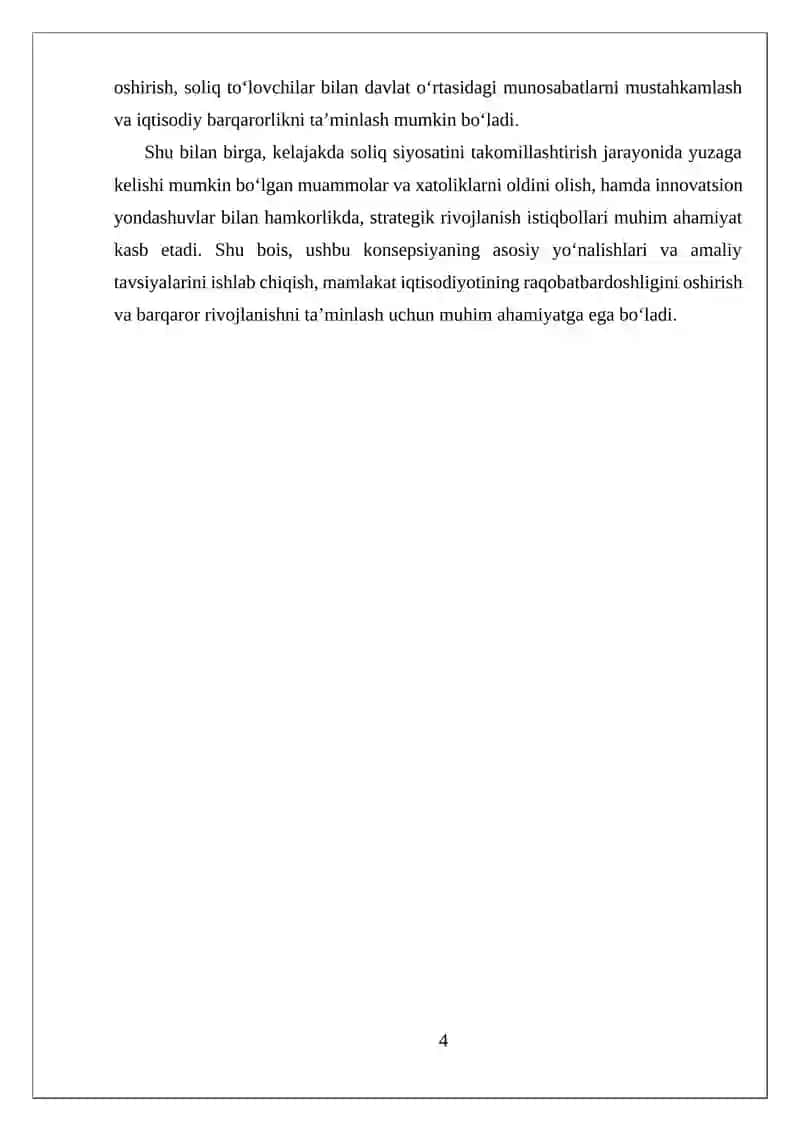 O'zbekiston Respublikasining soliq siyosatini takomillashtirish konsepsiyasi 4