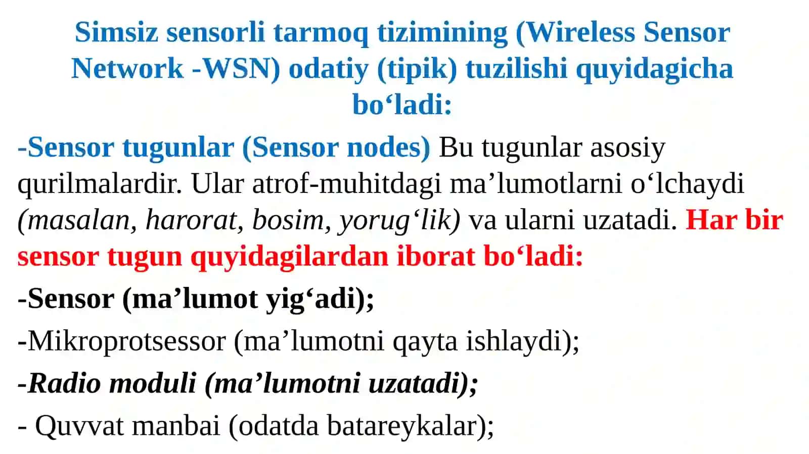 Simsiz sensor tarmoqlari 4