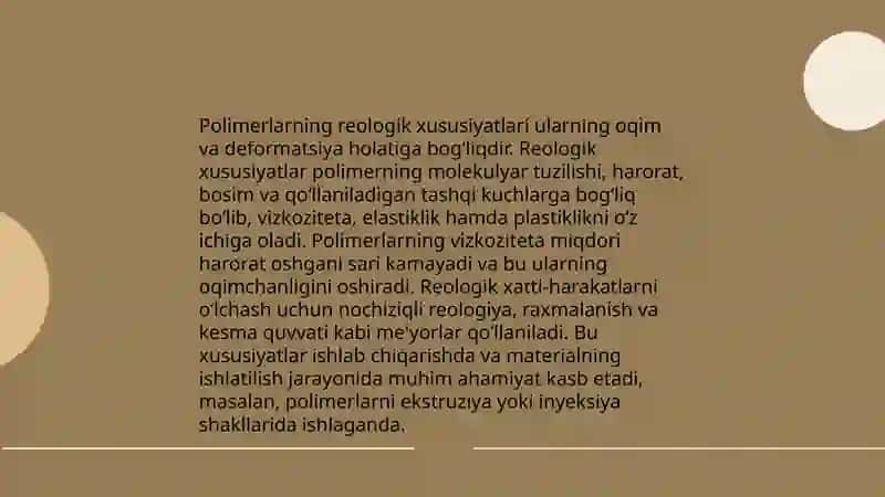 Polimerlarning viskoelastiklik xossalari 4