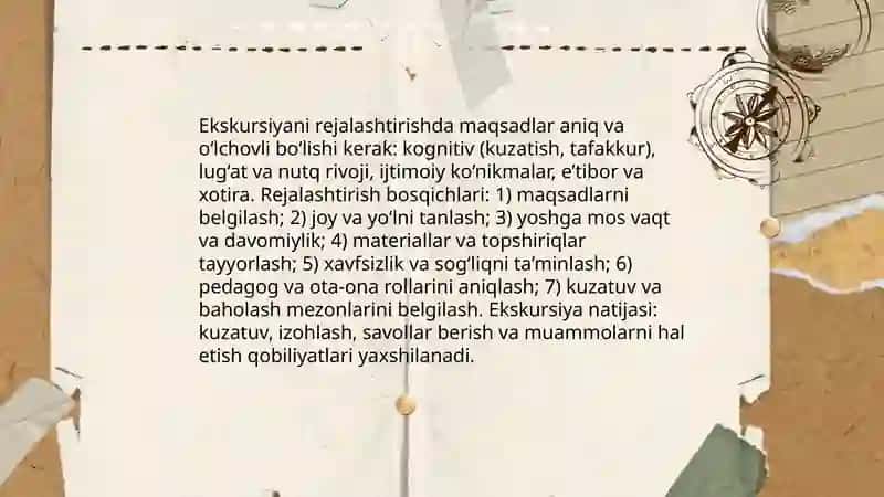 Ekskursiya maktabgacha bolalarni aqliy jihatdan tarbiyalash usuli 4