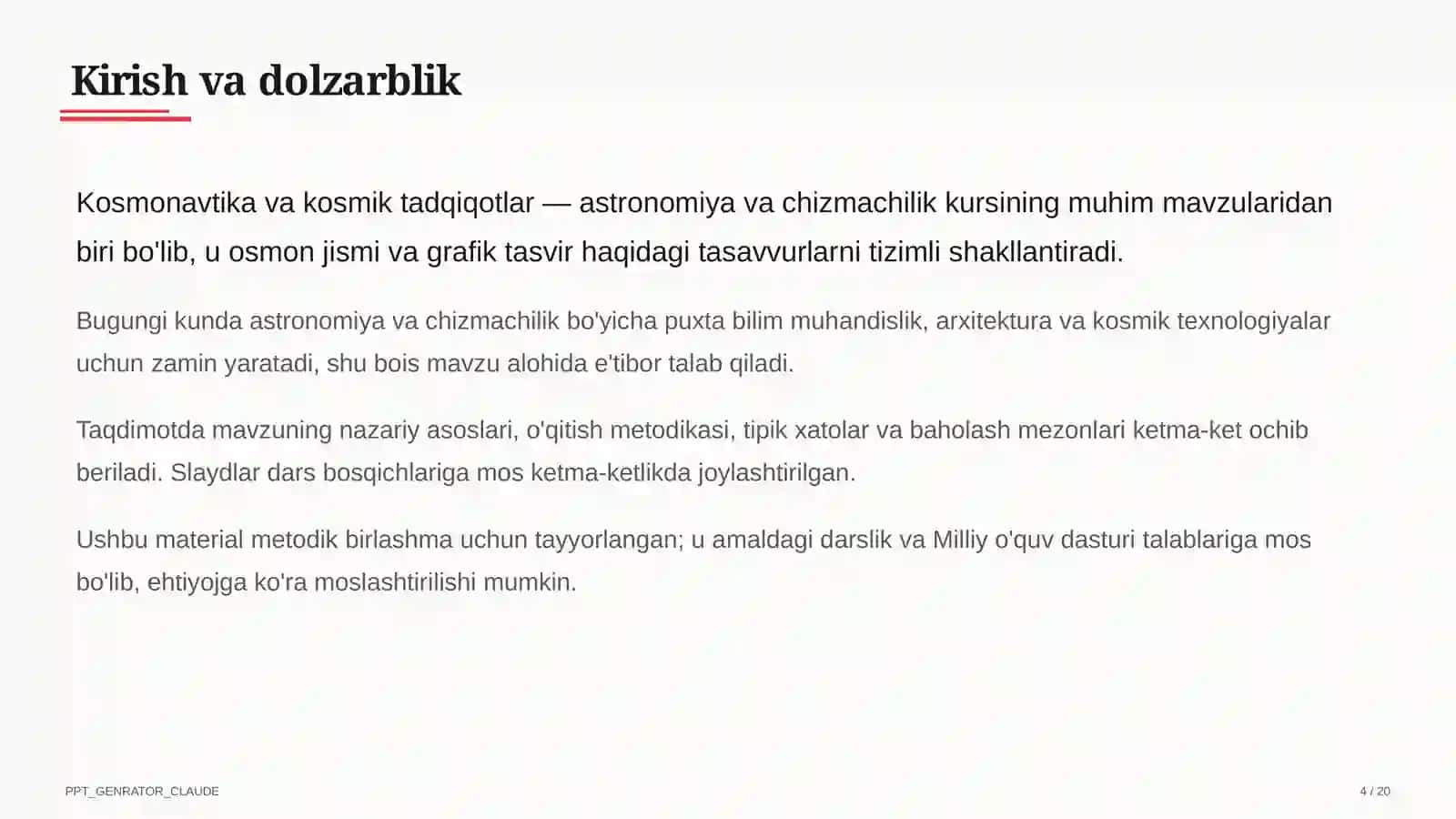 Kosmonavtika va kosmik tadqiqotlar (11-sinf) 4
