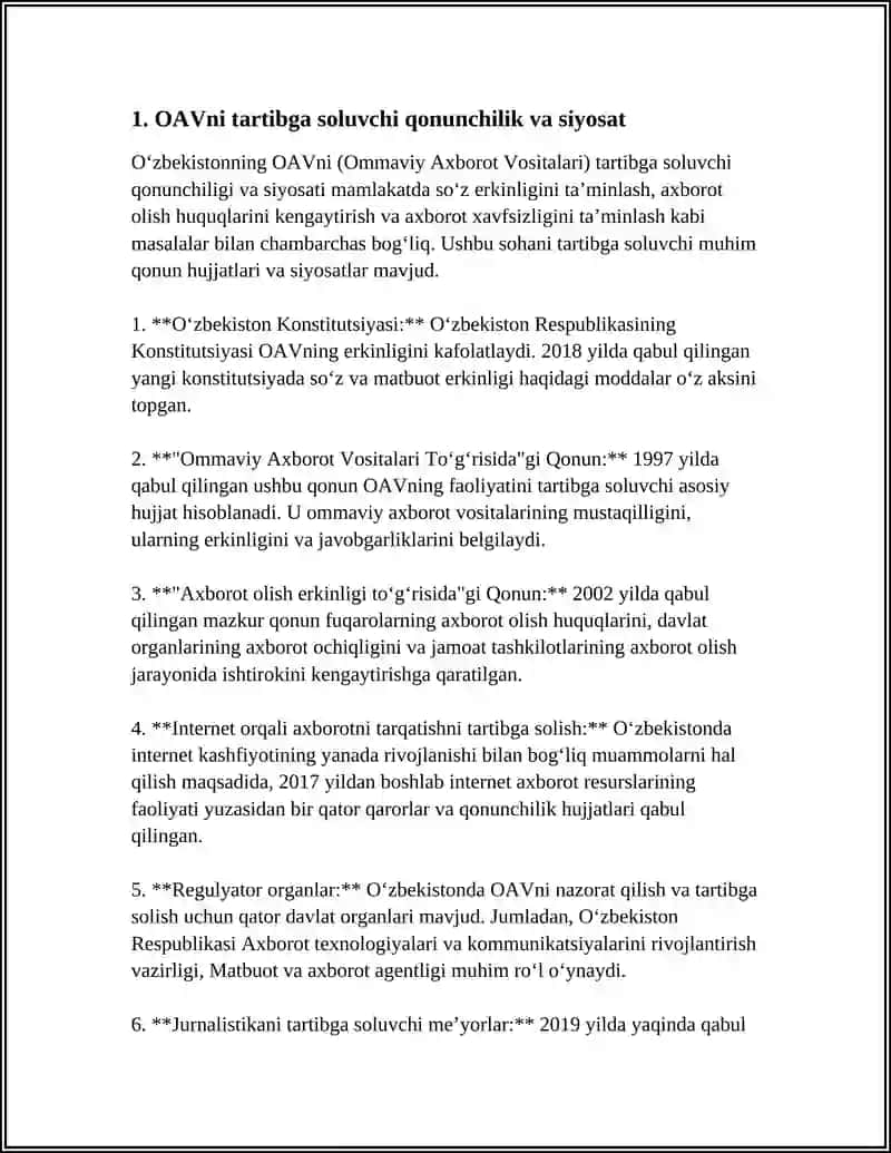 O‘ZBEKISTON RESPUBLIKASI OLIY TA’LIM FAN VA INNOVATSIYA VAZIRLIGI TERMIZ DAVLAT MUHANDISLIK VA AGROTEXNOLOGIYALARI UNIVERSITETI MUSTAQIL ISH 4