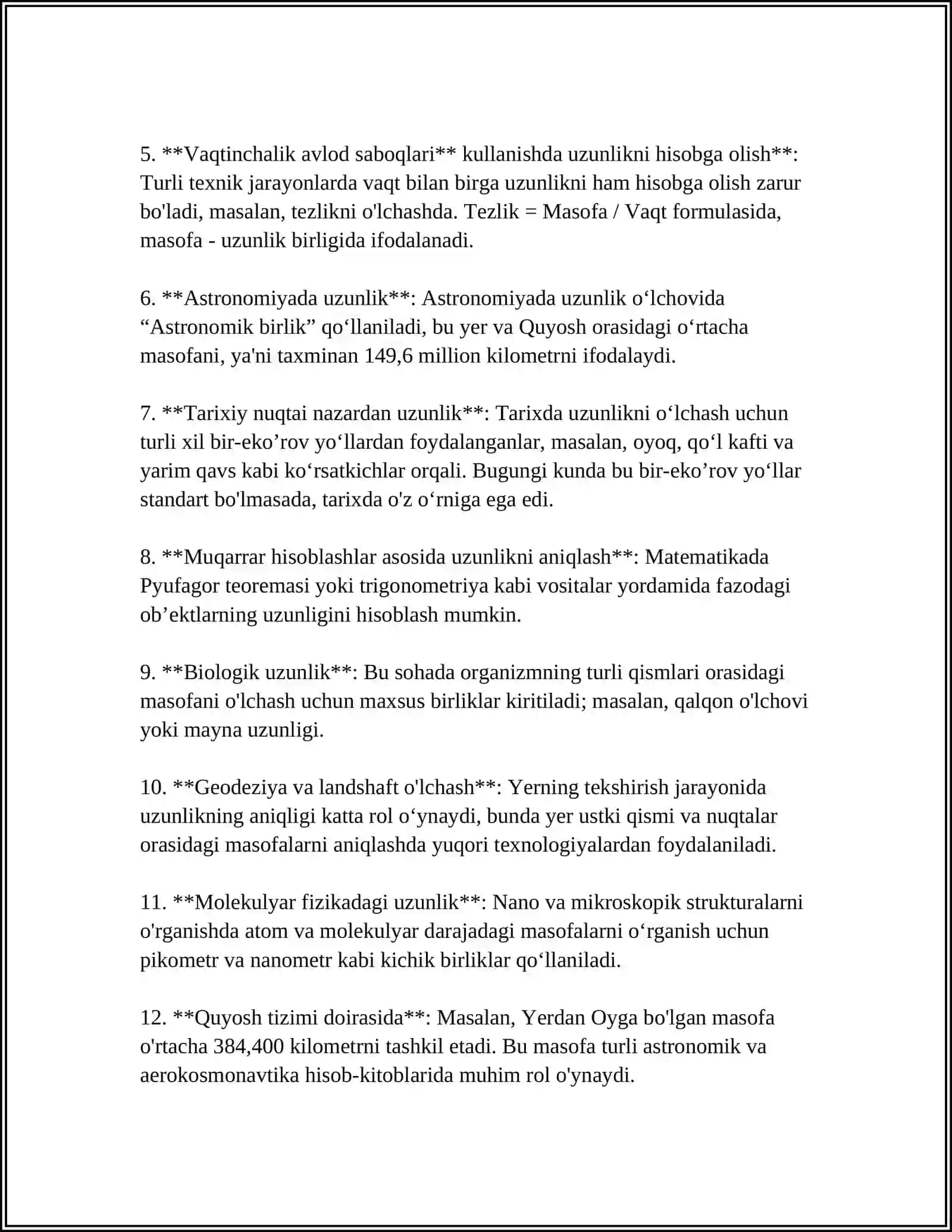 Uzunlik va uning oʻlchov birliklarini oʻqitish metodikasi 4