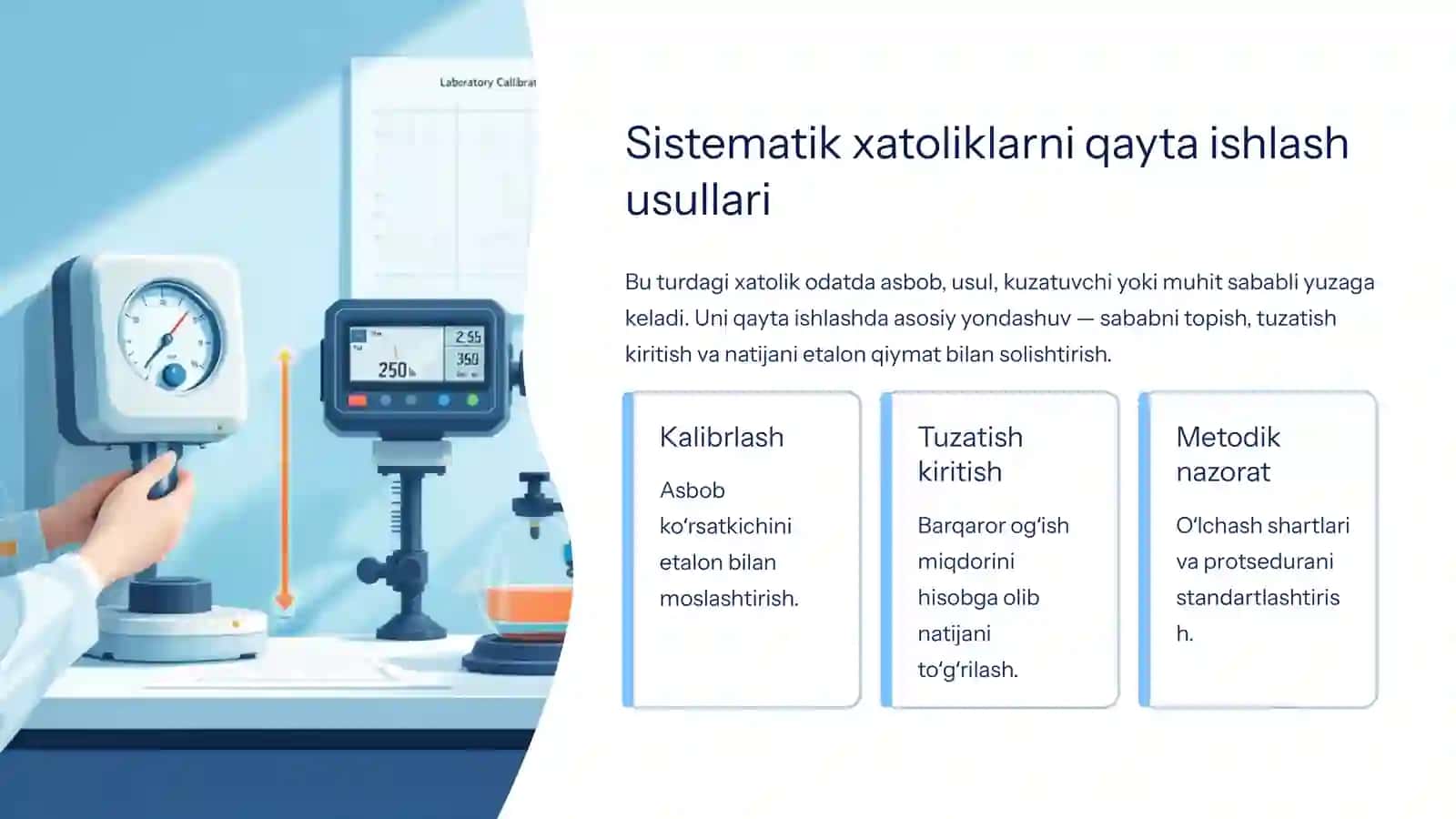 Sistematik va tasodifiy xatoliklarni qayta ishlash 4