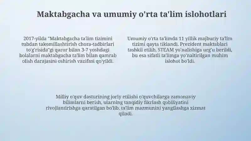 Ta'lim sohasida islohotlar 4