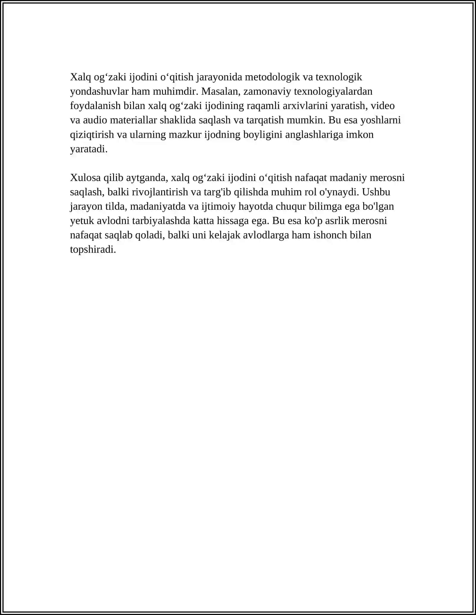 Xalq Og'zaki Ijodini O'qitish 4