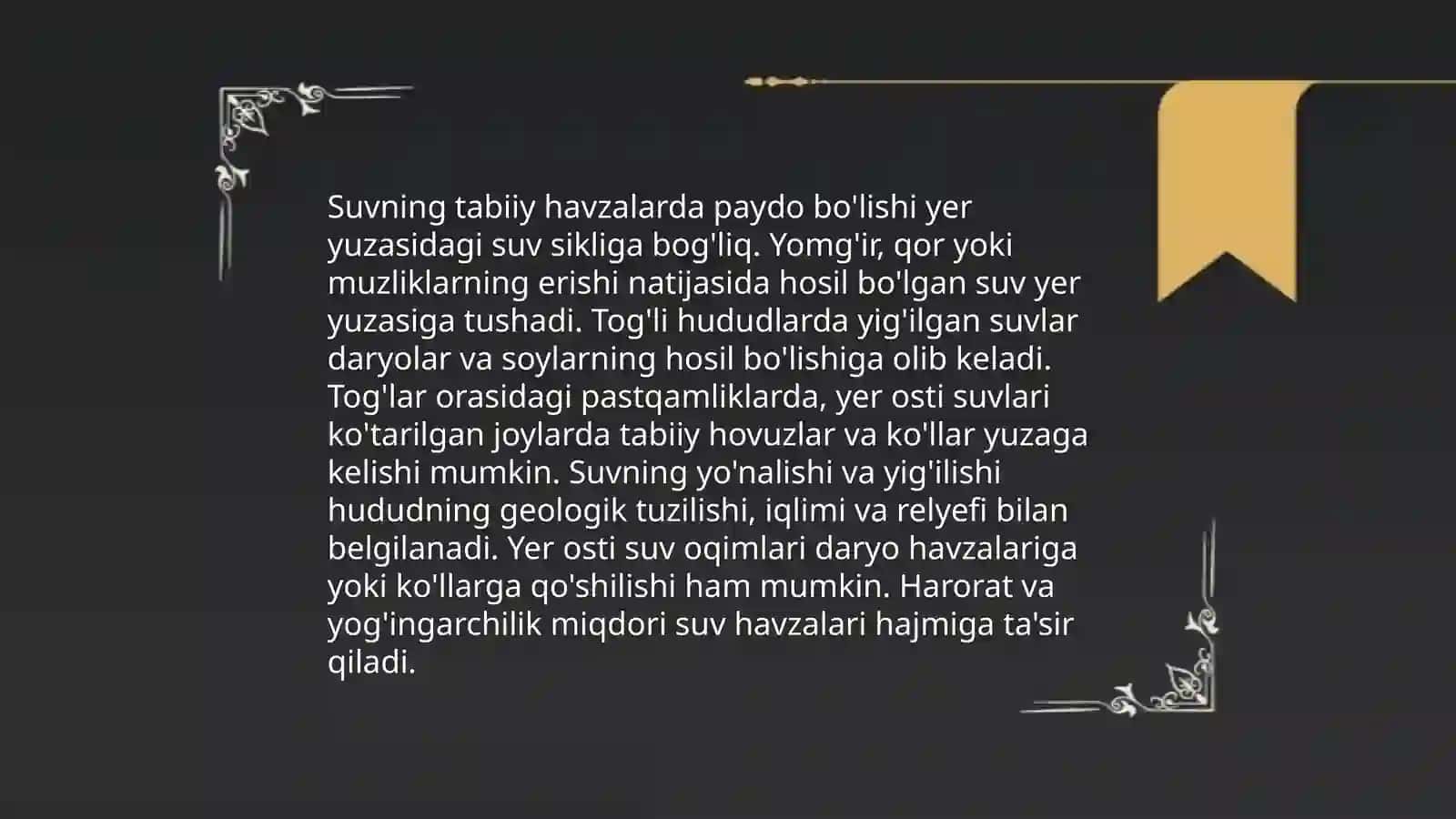 Suv resurslari va ulardan foydalanish 4