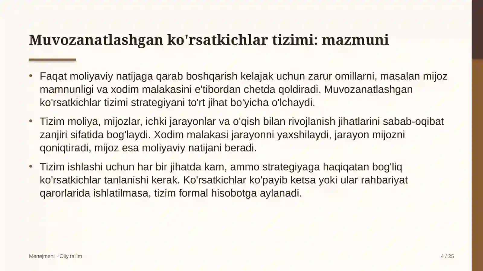 Endokrinologiya dispanserlarida muvozanatlashgan ko'rsatkichlar tizimi 4