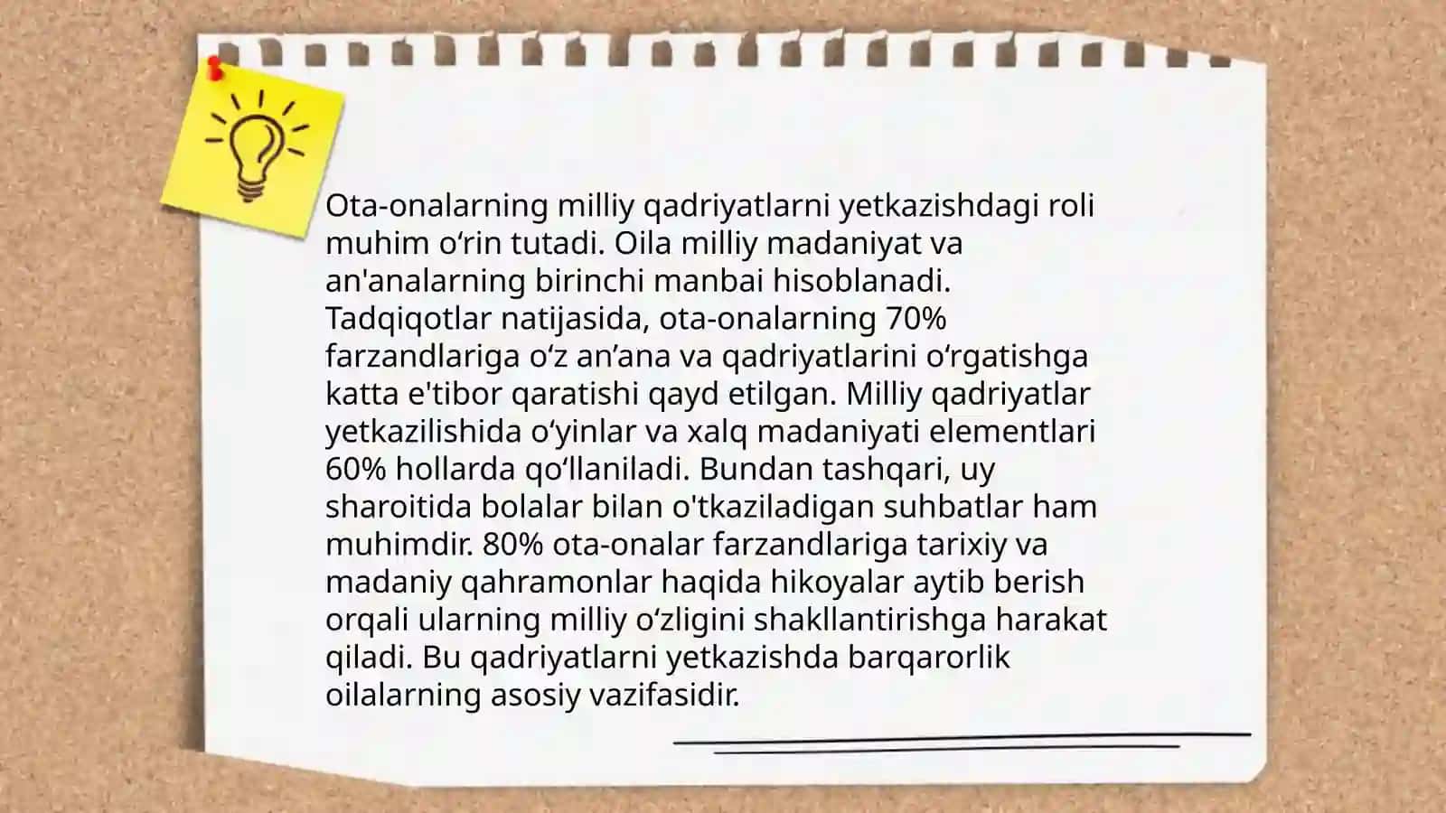 Ma'naviy barkamol insonni shakllantirishda oilada milliy tarbiyaning tutgan o'rni Rustamova Nozimaxon 4