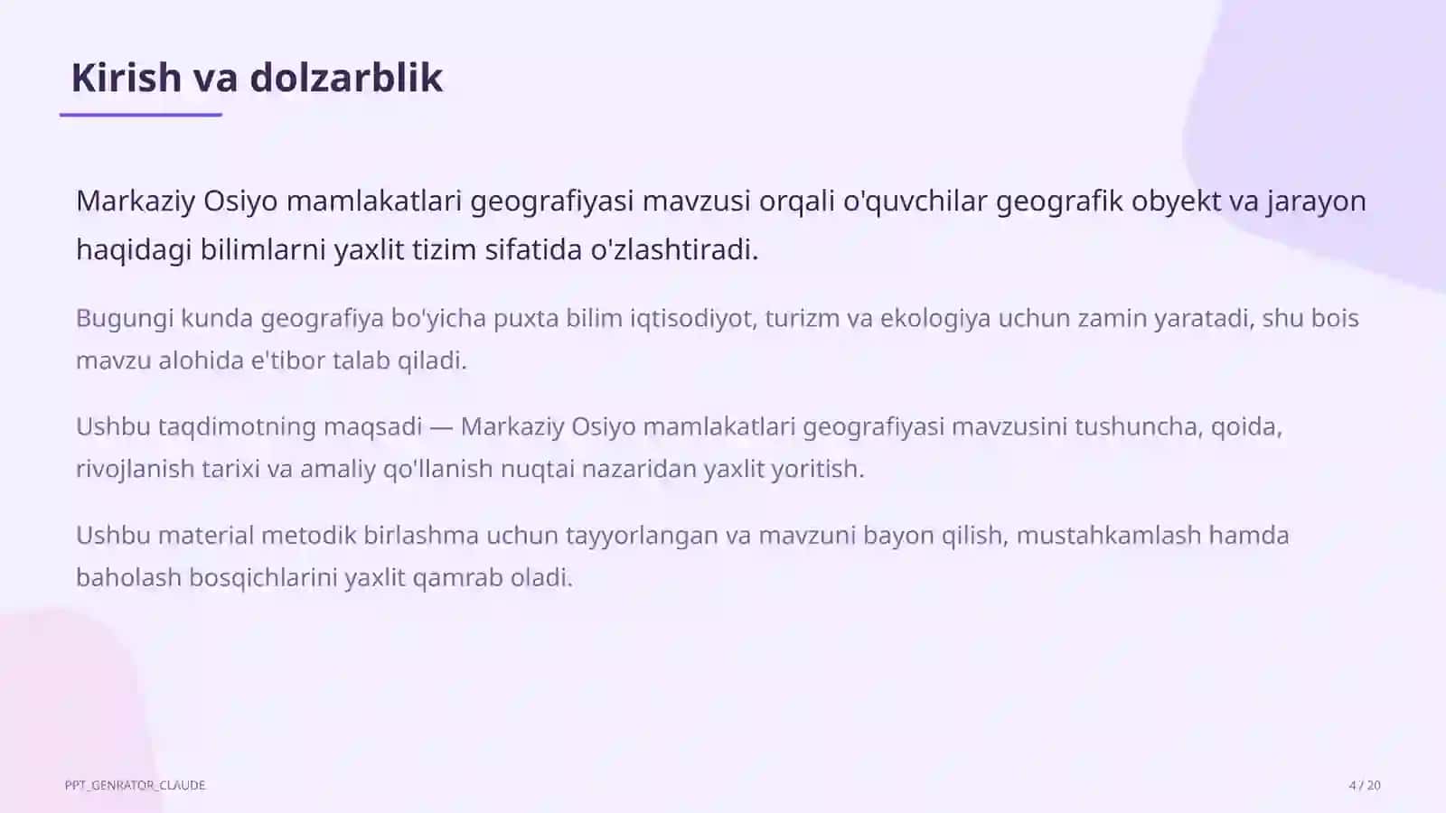 Markaziy Osiyo mamlakatlari geografiyasi (11-sinf) 4