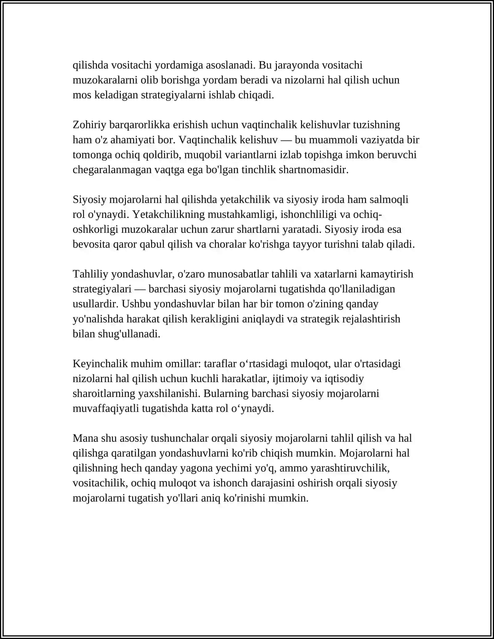 SIYOSIY MOJAROLARNI TUGATISH TUSHUNCHASI VA SHAKLLARI 4
