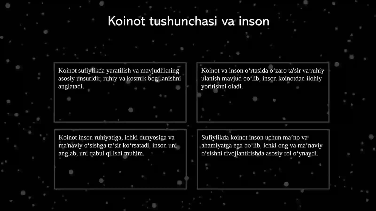 Sufiylik falsafasida inson va koinot tushunchasi 4
