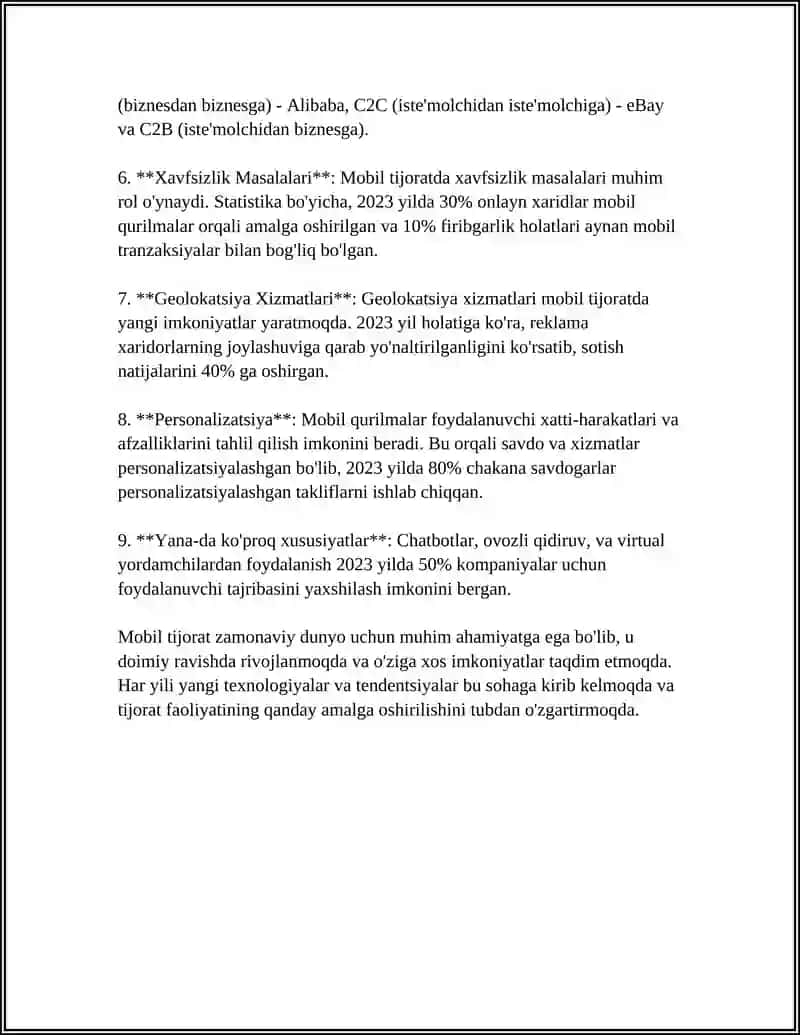 MOBIL TIJORAT TUSHUNCHASIGA TAVSIF BERING 4