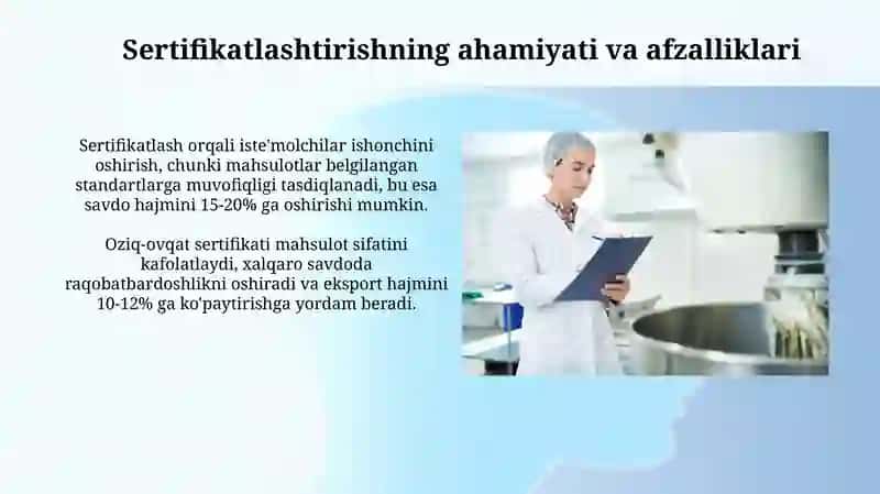 Oziq ovgat mahsulotlarini sertifikatlashtirish 4