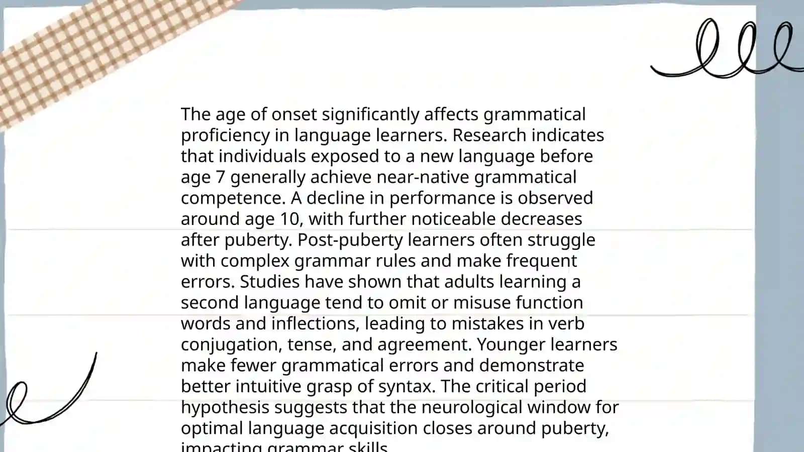 Errors in language learning. Age-related characteristics in foreign language learning 4