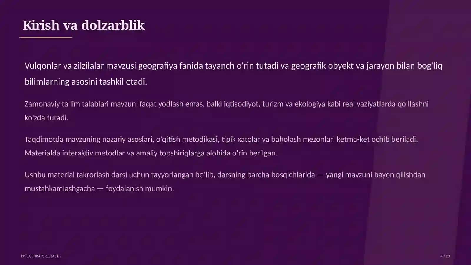 Vulqonlar va zilzilalar (5-sinf) 4