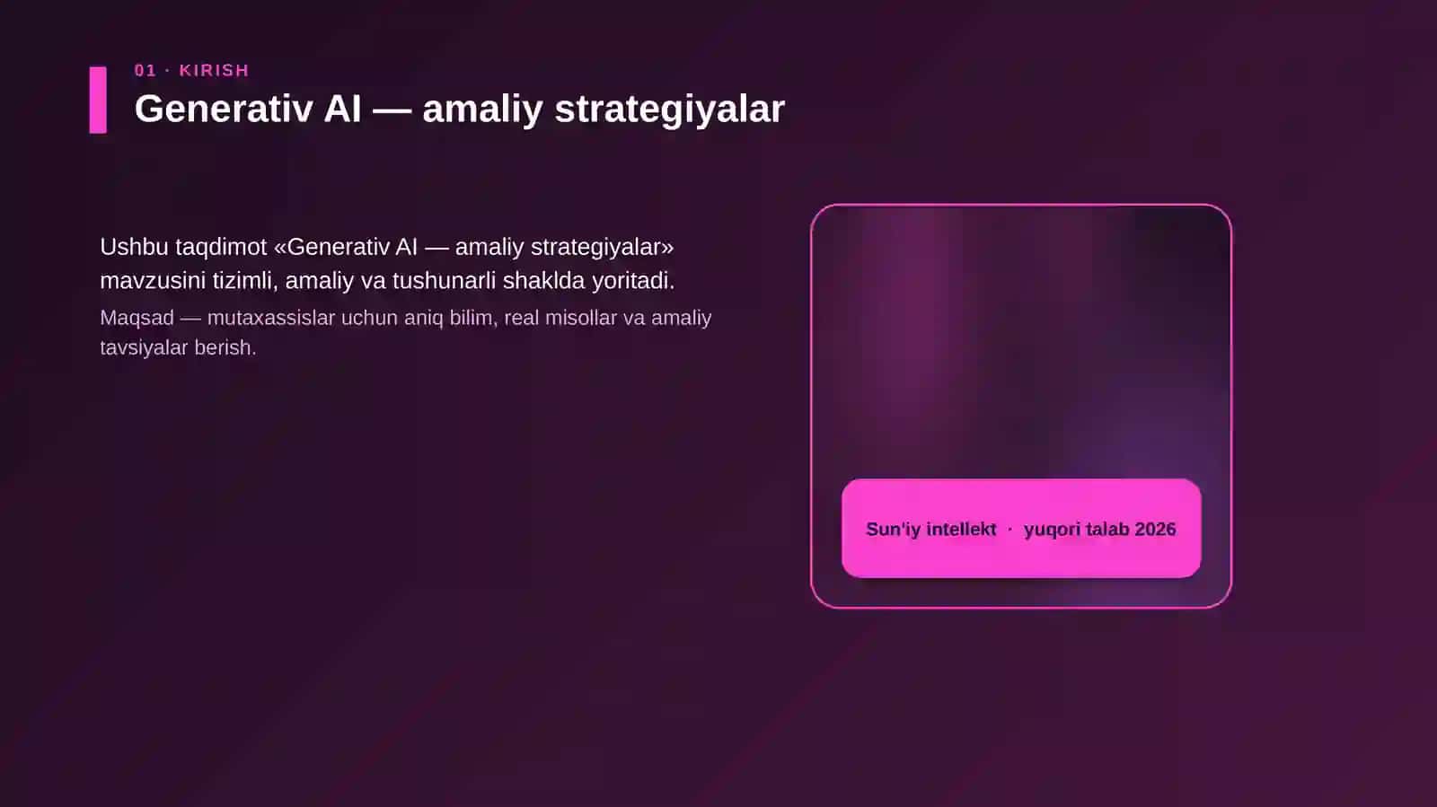 Generativ AI — amaliy strategiyalar 4