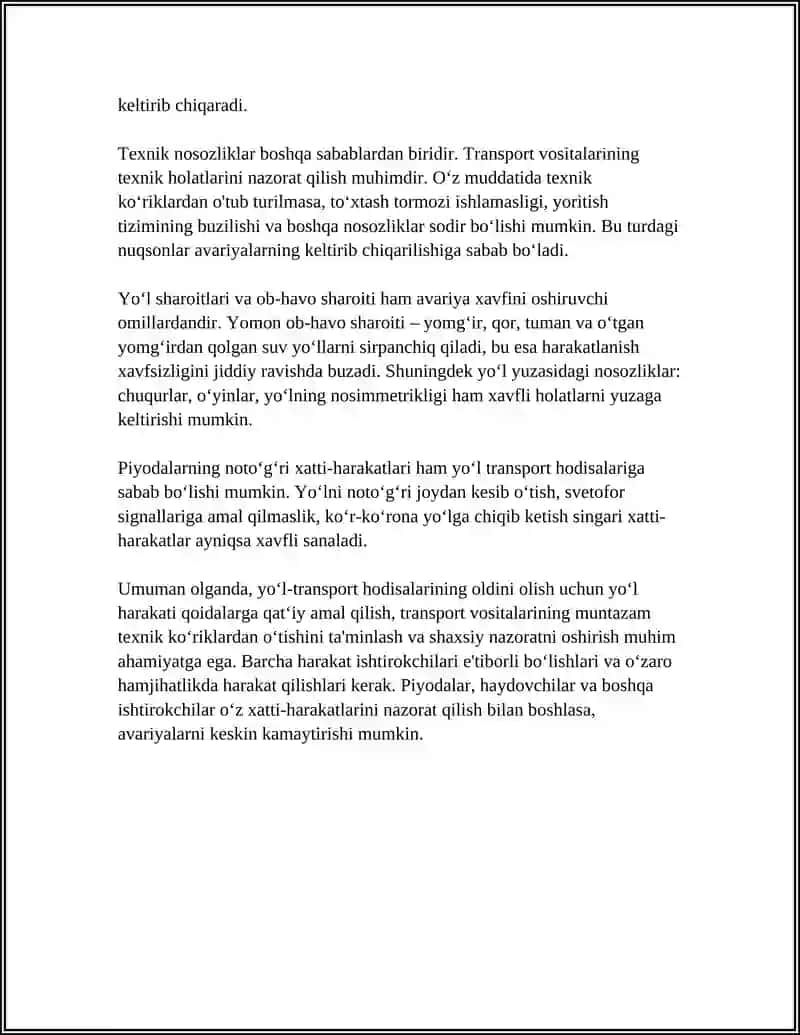 TRANSPORTDA XAVFSIZLIK MUAMMOLARI 4