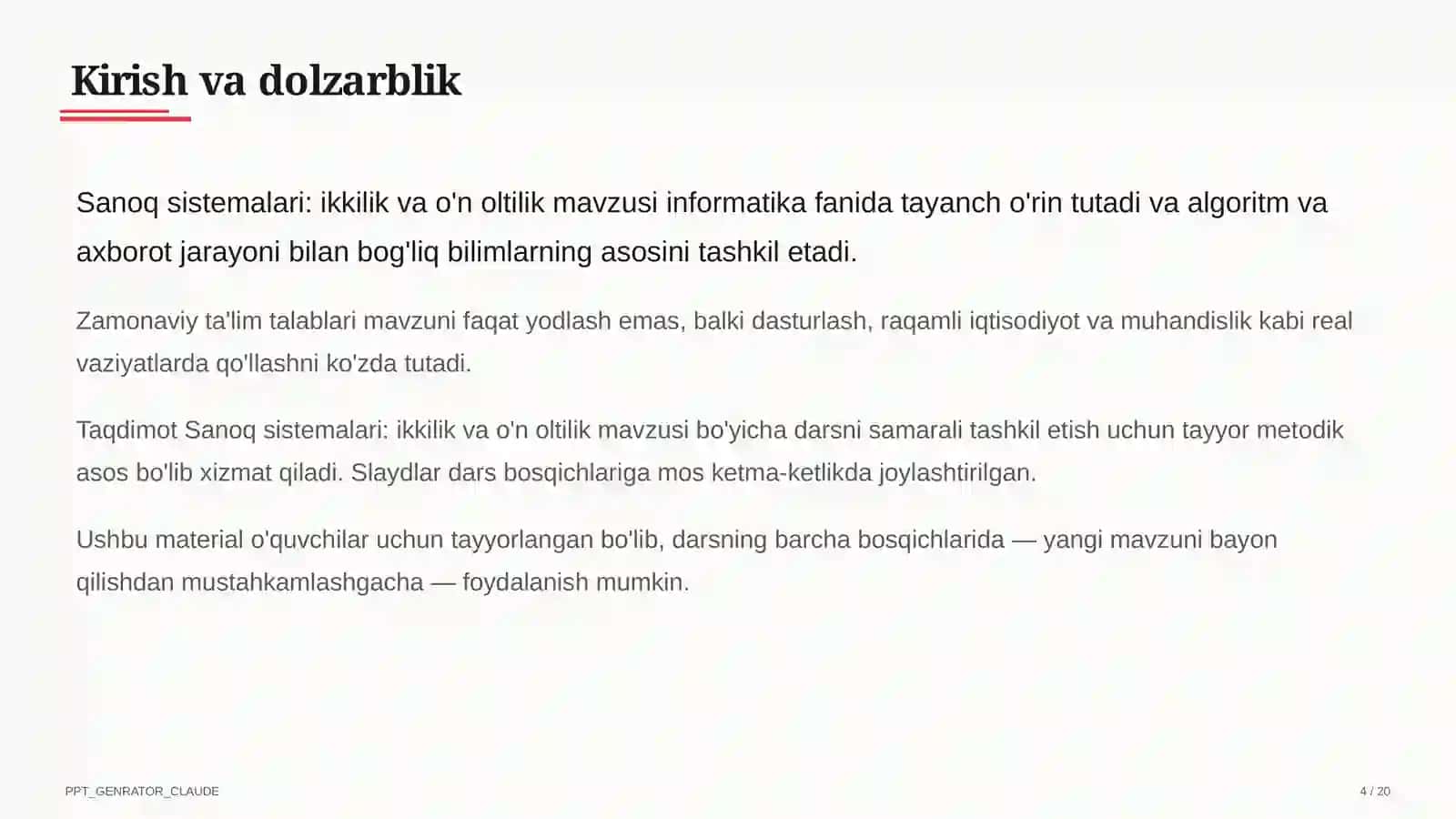 Informatika va axborot texnologiyalari (5–11) — o'quvchilar uchun 4