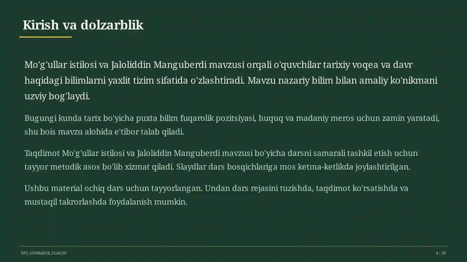 Mo'g'ullar istilosi va Jaloliddin Manguberdi (7-sinf) 4