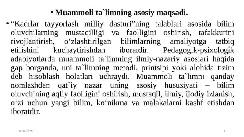 Informatika o'qitishda texnologiyalar 4