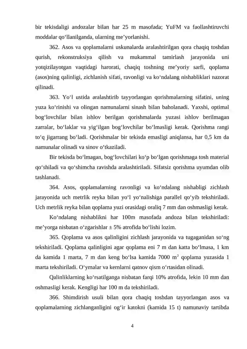 Chaqiq tosh, shag‘aldan asos va qoplamalar qurishda sifat nazorati 4