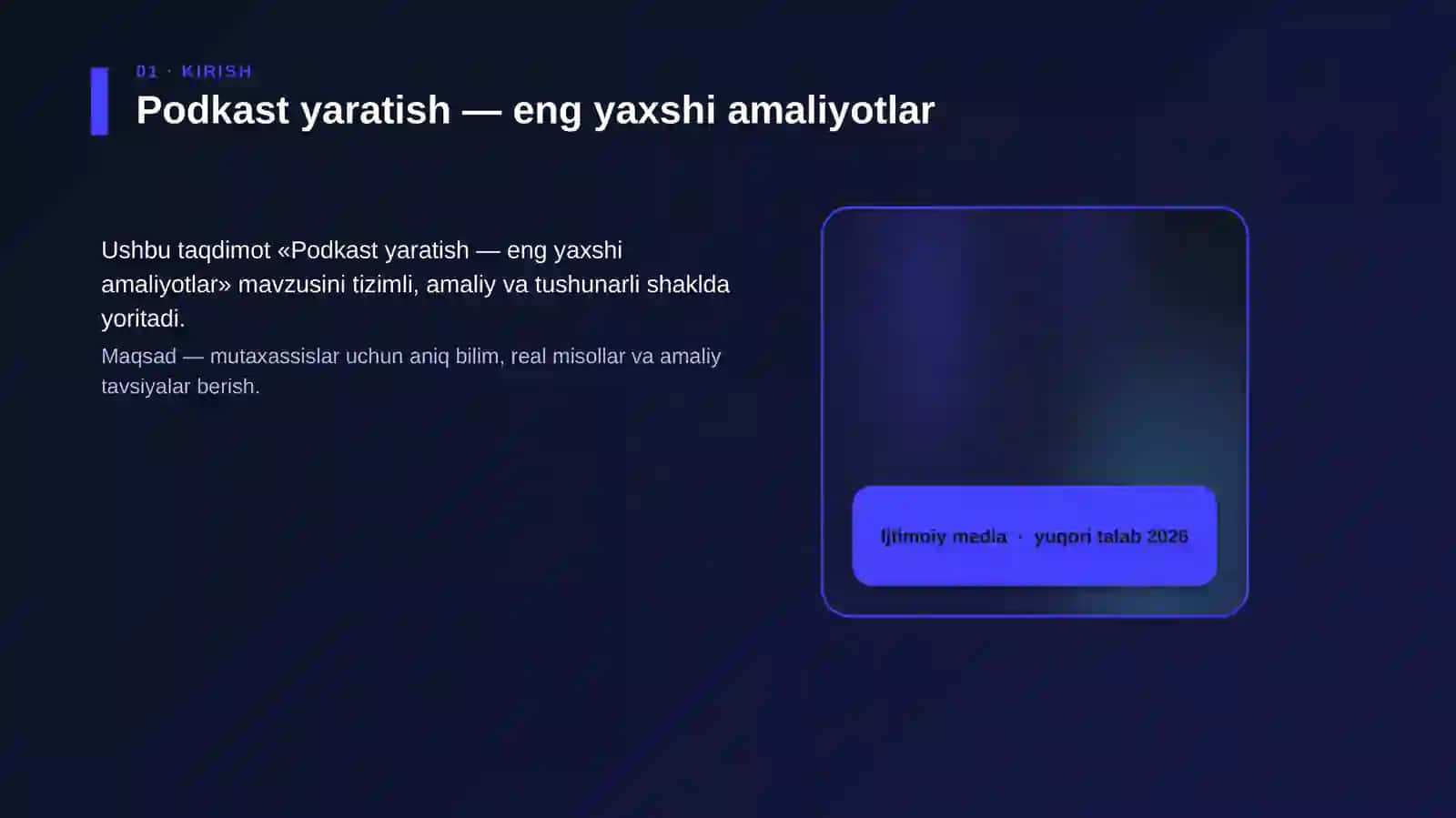 Podkast yaratish — eng yaxshi amaliyotlar 4