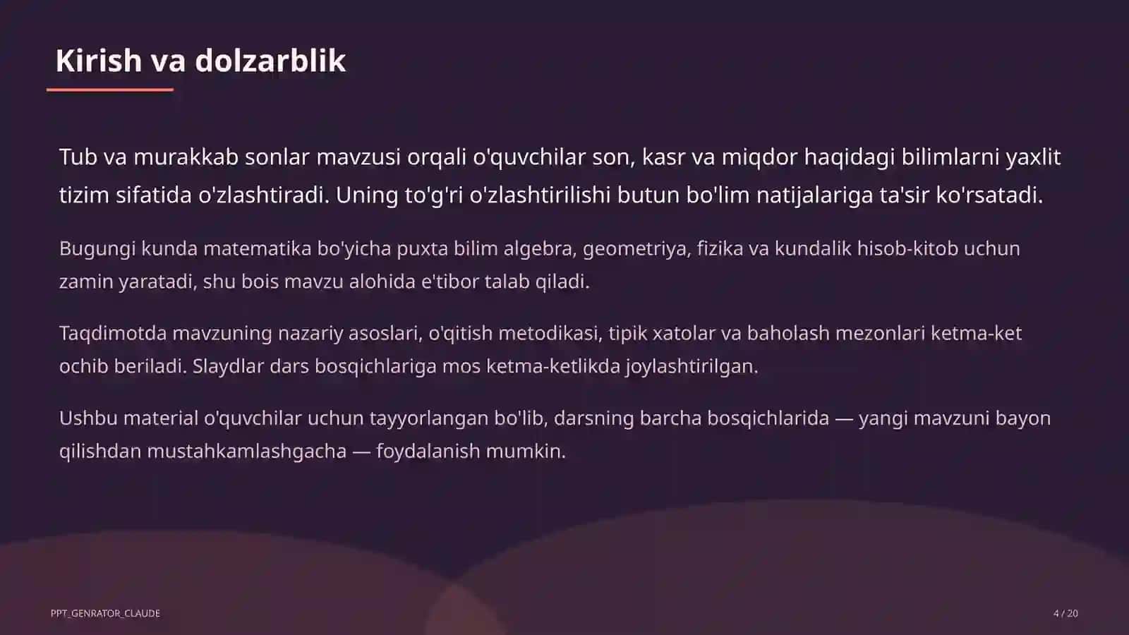 Tub va murakkab sonlar (5-sinf) 4