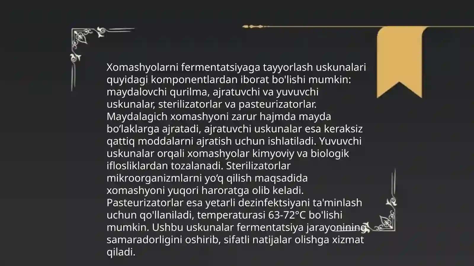 Ferment preparati ishlab chiqarishdagi uskunalar. Fermentyor 4